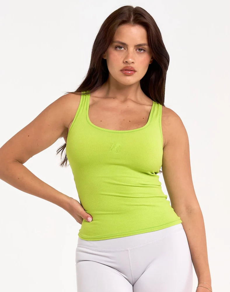 Ribbed Sculpt Tank - Lime Green