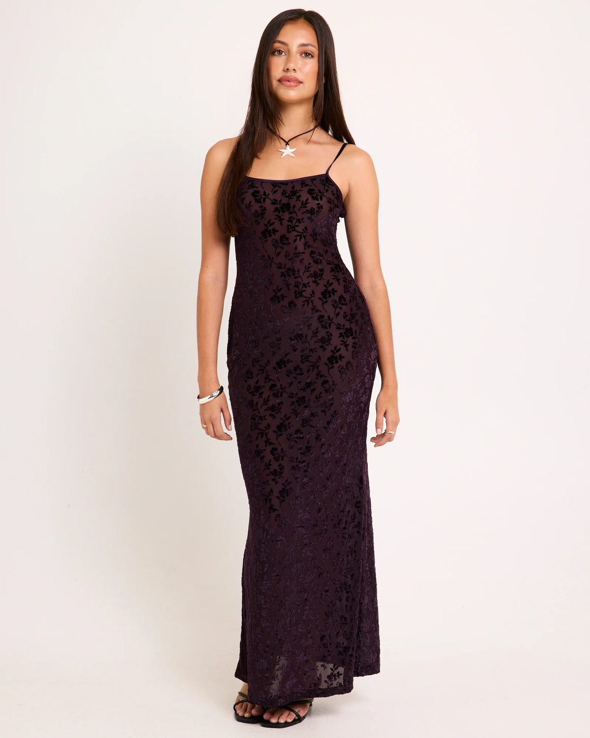 Devon Burn Out Slip Maxi Dress