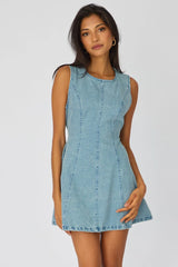 Denim Mini Dress Sleeveless