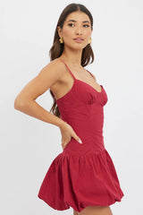Red Bubble Dress Mini Strappy