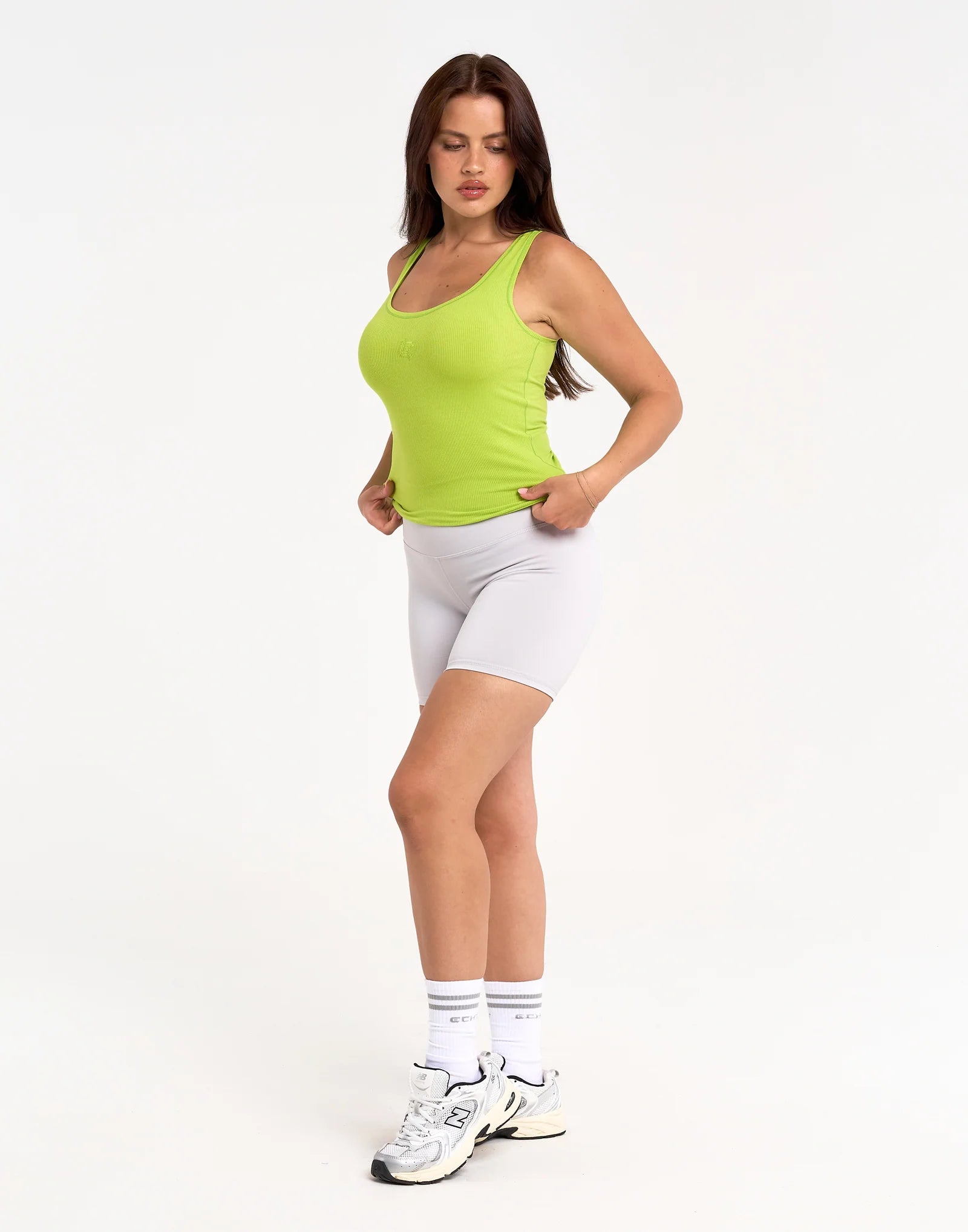 Ribbed Sculpt Tank - Lime Green