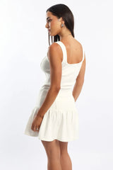White Knit Dress Sleeveless Mini