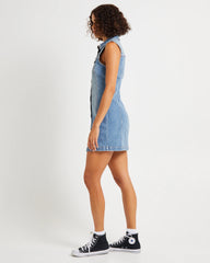 Button Up Denim Mini Dress Lula