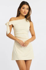 White Mini Dress Off Shoulder