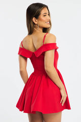Red Fit And Flare Dress Mini
