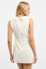 White Mini Dress Peter Pan Collar