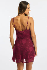 Red Mini Dress Burnout Bias