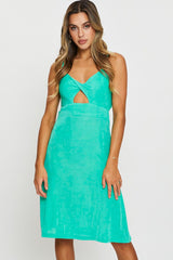 Green A Line Dress Midi