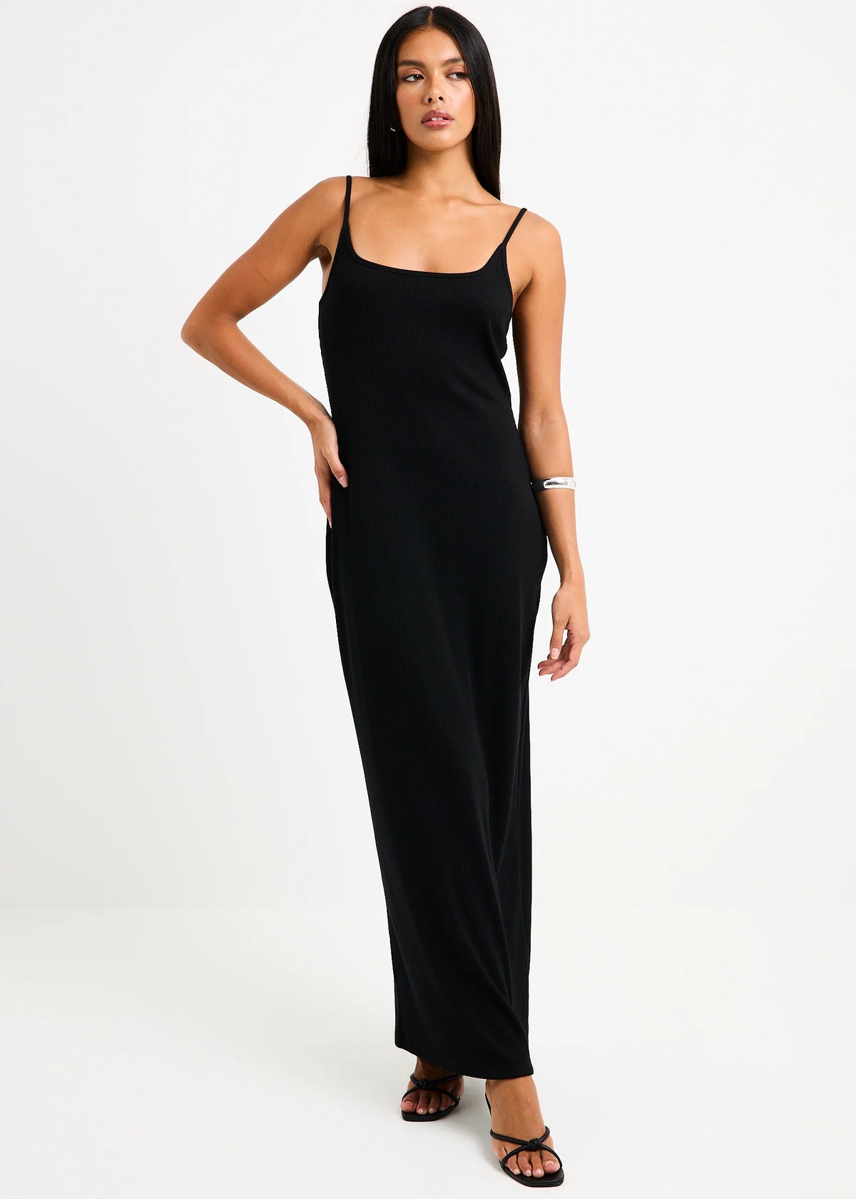 Straight Neck Maxi Dress
