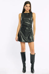 Black Mini Dress Round Neck