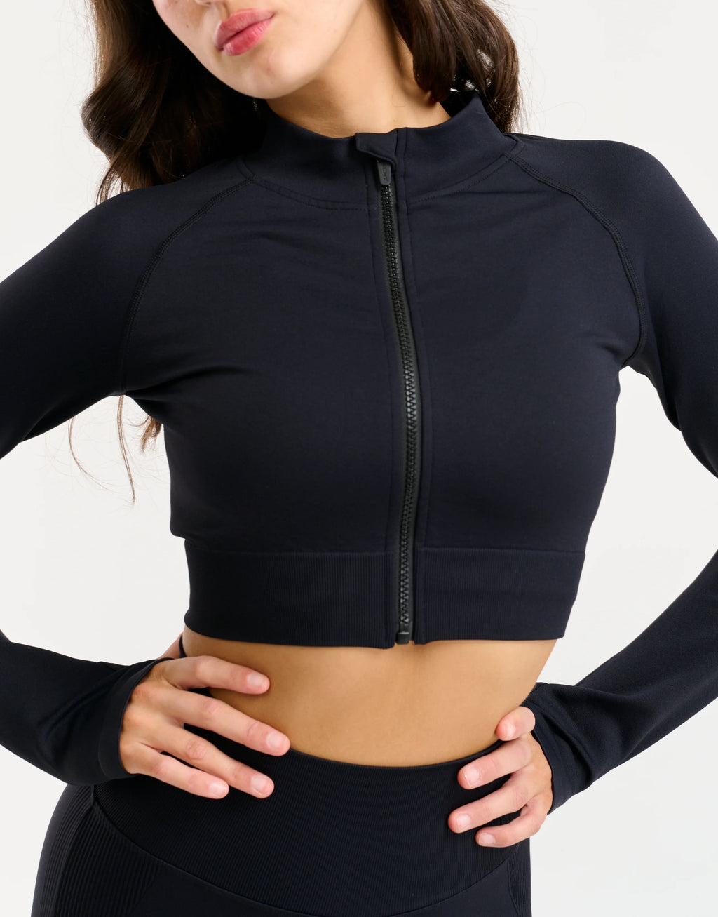 Arise Essential Zip-Up Long Sleeve - Black