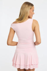 Pink Mini Dress Off Shoulder