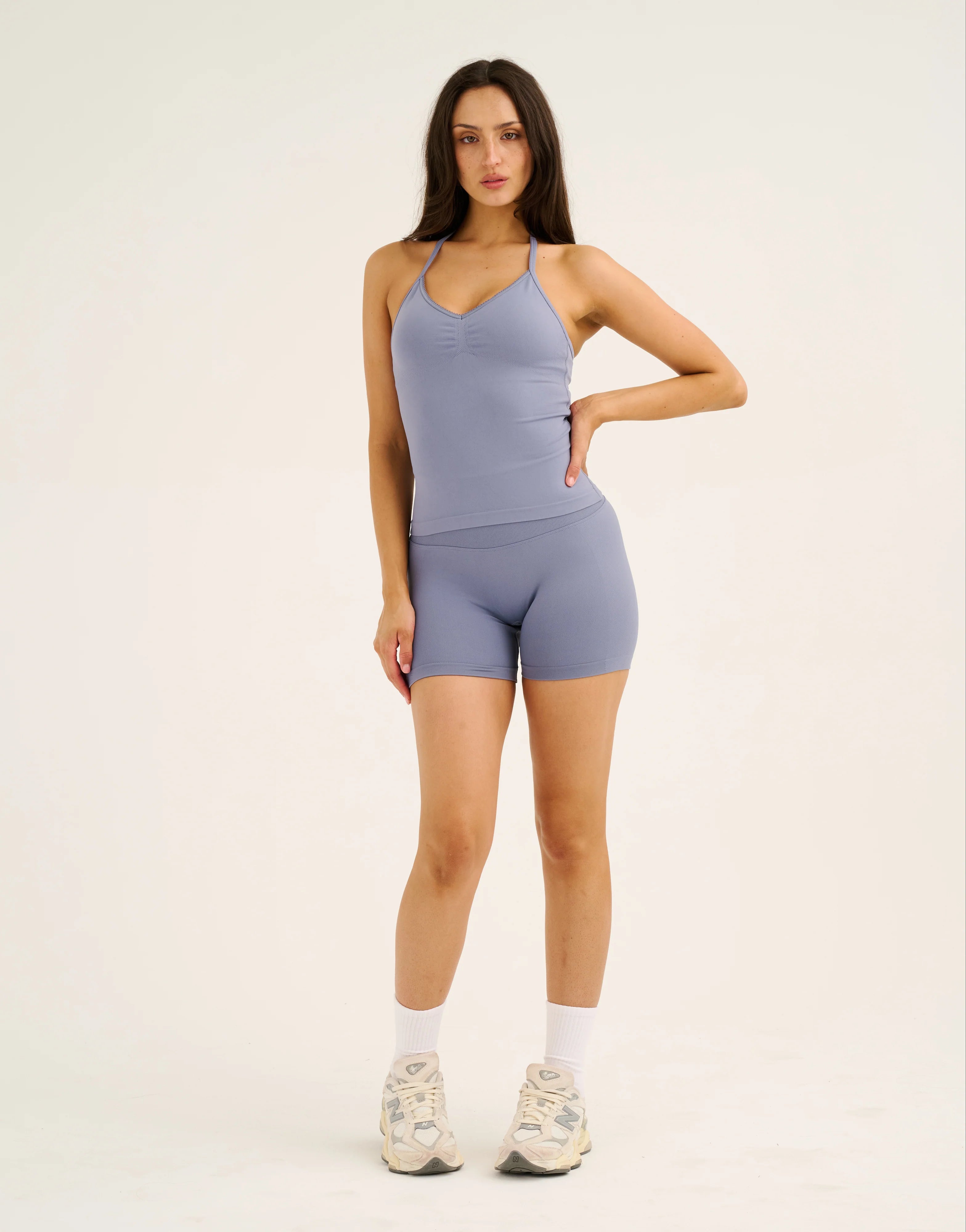 Pulse Halter Tank - Washed Blue