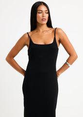 Straight Neck Maxi Dress