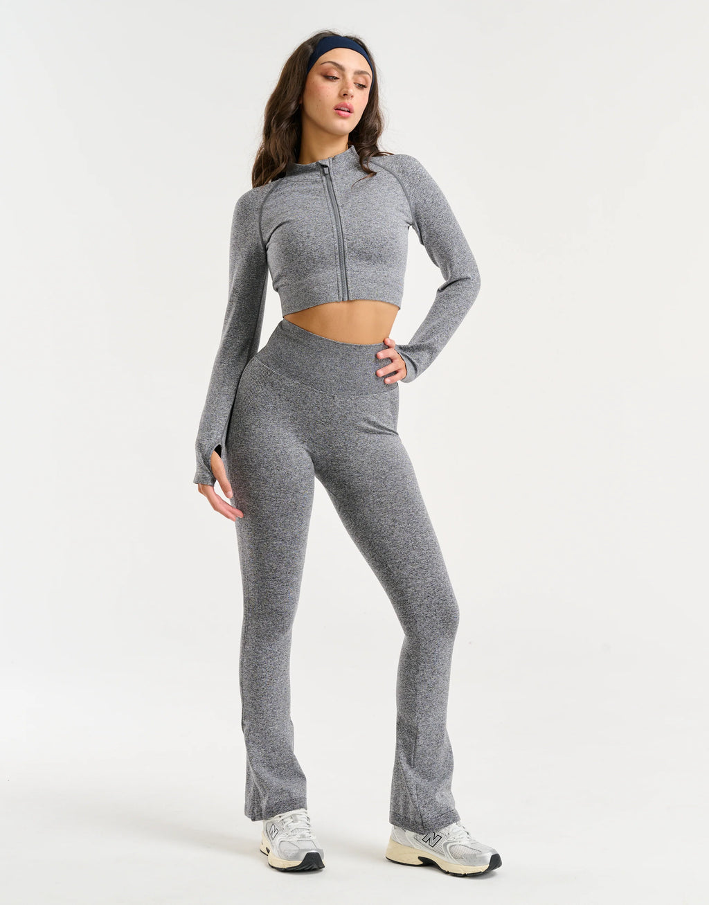 Arise Essential Zip-Up Long Sleeve - Charcoal