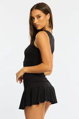 Black Mini Dress Boat Neck