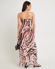 Zebra Mesh Maxi Dress