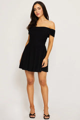 Black Off Shoulder Mini Dress