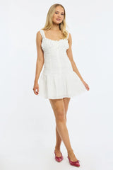 White Mini Dress Eyelet Fabric
